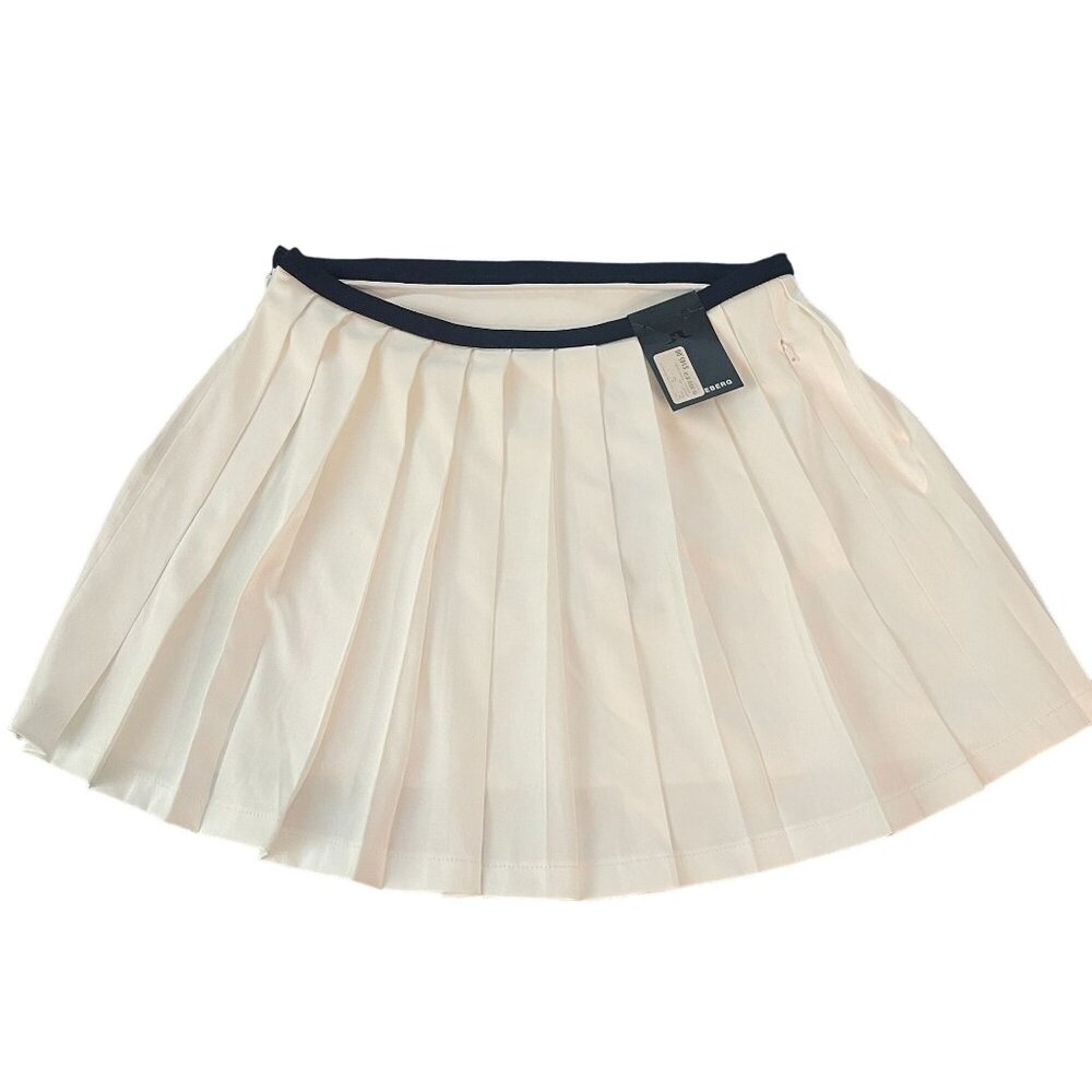 J.Lindeberg Women's Sierra Pleat Golf/Tennis Skirt White/Navy, Size XL NWT - Picture 2 of 9